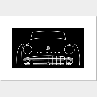 Triumph TR3 classic car outline graphic (white) Posters and Art